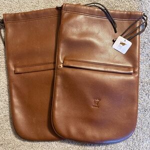VTG Braun Büffel Leather Shoe Bag Made in Germany Set of 2